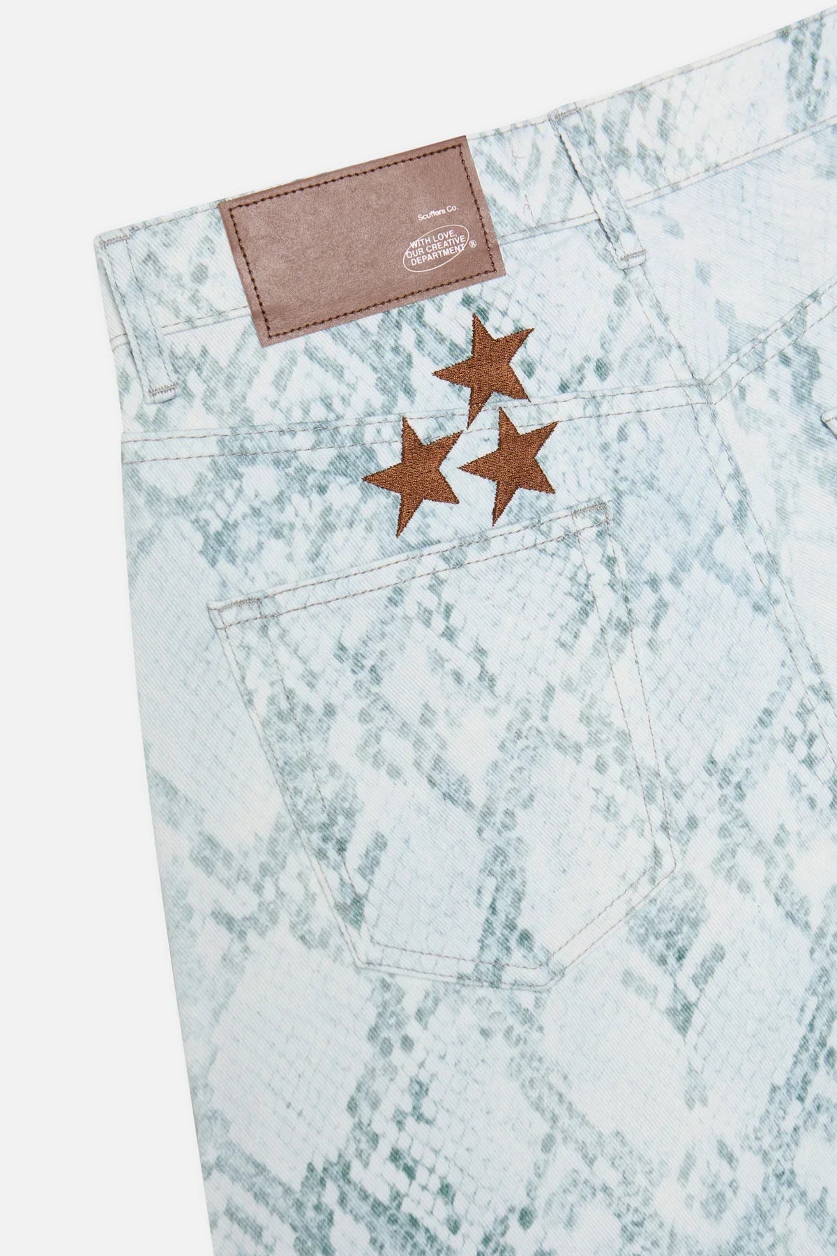 Scuffers Jumbo Light Blue Snakeprint Shorts